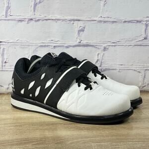 Reebok Lifter PR White Black Weightlifting Shoes Men's Size 10.5 Cross Training